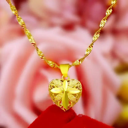 Aura Gold Heart Necklace Gold Plated